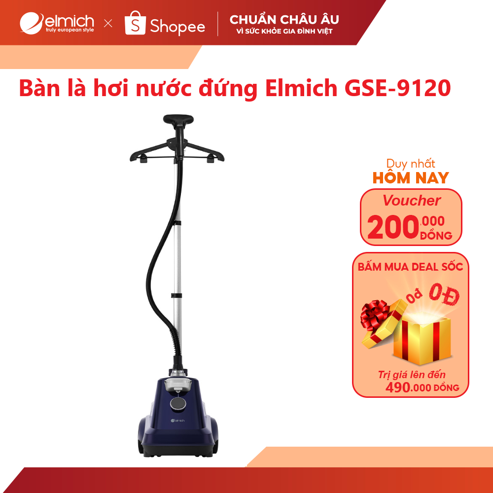 Bàn là hơi nước đứng Elmich GSE-9120 - Thiết kế hiện đại, công nghệ làm nóng kép
