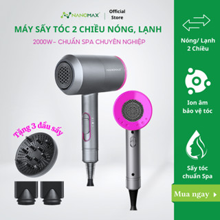 Máy Sấy Tóc Nanomax D087 Sấy 2 Chiều Nóng Lạnh, Công Suất 2000w Nhanh Khô, 3 Tốc Độ Sấy, Thiết Kế Chuẩn Salon