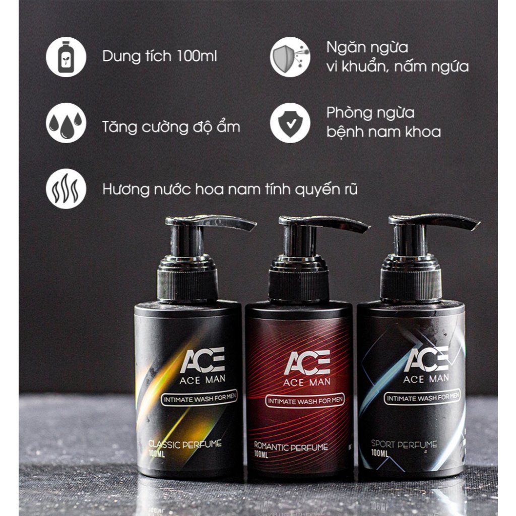 Dung dịch vệ sinh nam ACEMAN 100ml làm sạch hiệu quả, mùi hương nam tính