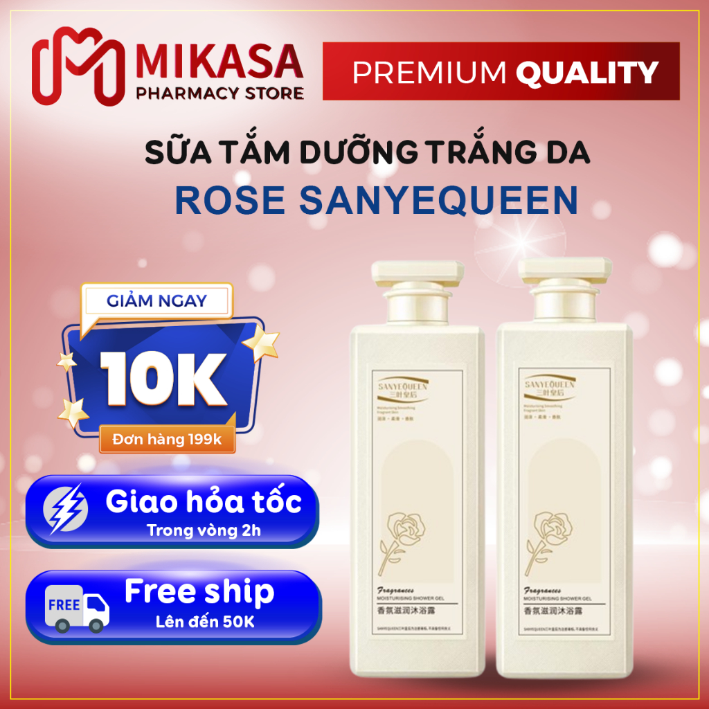 Sữa Tắm Dưỡng Trắng Da ROSE SANYEQUEEN – Sữa Tắm SANYEQUEEN Hương Thơm Quyến Rũ, Trắng Sáng, Mịn Màng