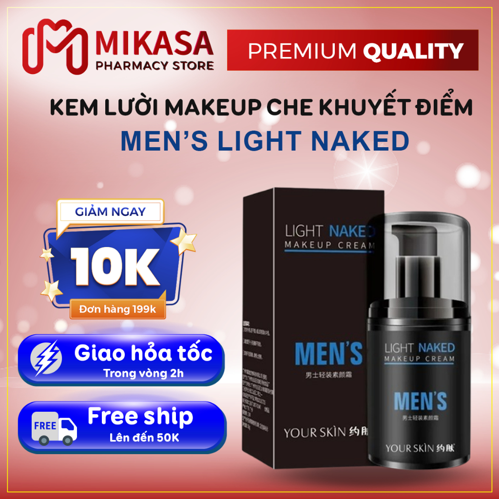 Kem Lười Che Khuyết Điểm Cho Nam MEN'S LIGHT NAKED  - Lazy Cream Light Makeup Cream Men's Che Khuyết Điểm, Nâng Tôn
