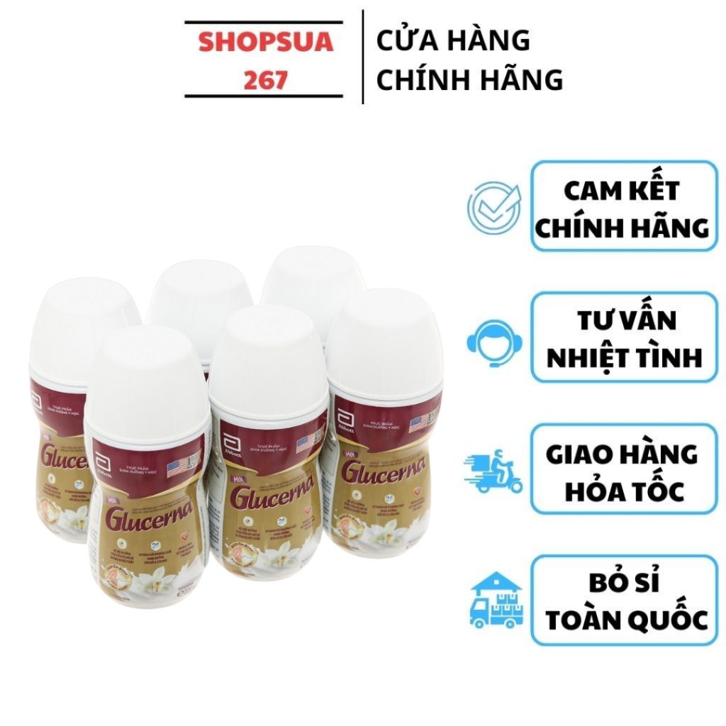 Lốc 6 chai Sữa bột pha sẵn Abbott Glucerna 220ml