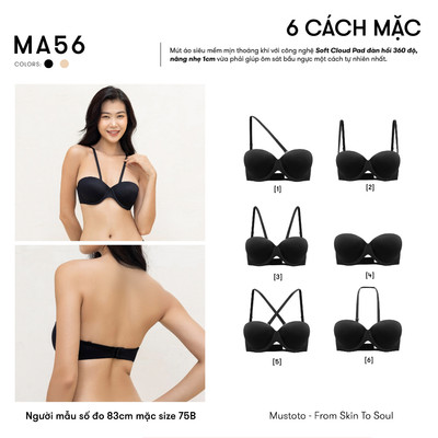 [6 CÁCH MẶC] MUSTOTO Áo Lót Nữ Không Dây Chống Tụt Nâng Ngực (MA56)