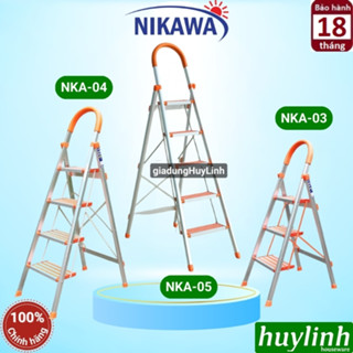Thang nhôm ghế chữ A tay vịn Nikawa 3 bậc - 4 bậc - 5 bậc (NKA-03 - NKA-04 - NKA-05) - Chính hãng