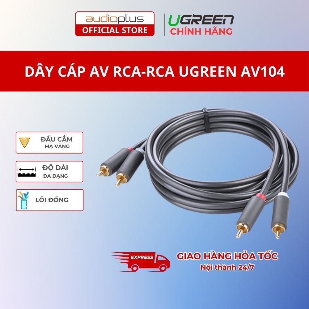 Dây cáp AV RCA-RCA UGREEN AV104 - Kết nối dễ dàng - Tiện lợi - Hàng chính hãng