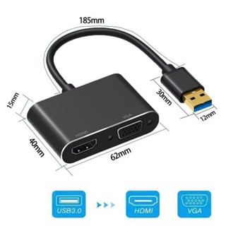 Cáp chuyển đổi Type C sang HDMi và VGA USB to HDMI VGA hỗ trợ hình ảnh 4k 30fps 1080P usb hub USB 3.0 - USB type C