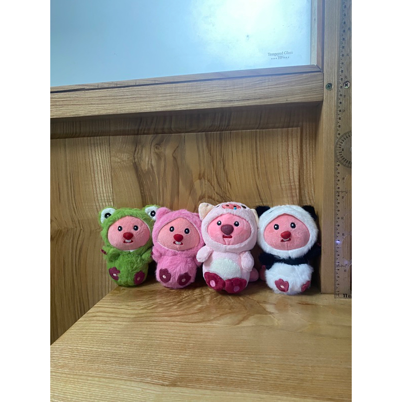 Móc khoá gấu bông Loppy cosplay panda, lợn, ếch, gấu hồng