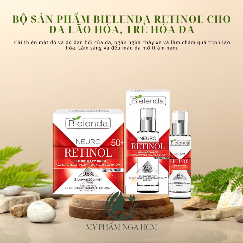 Bộ sản phẩm Bielenda Neuro Retinol chống lão hóa, trẻ hoá, làm da căng bóng, mờ thâm sẹo