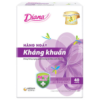 Hot:Combo 1 gói Băng vệ sinh Diana Hàng ngày Kháng khuẩn Mỏng vừa ( 40 miếng )