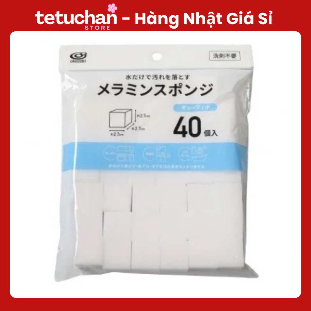 Set 40 miếng mút lau chùi melamine Okazaki Nhật Bản