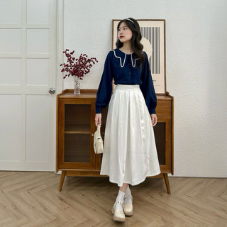 [hatdecloset] Áo sơ mi phối ren cổ tay bồng (SƠ MI NGUYỆT)