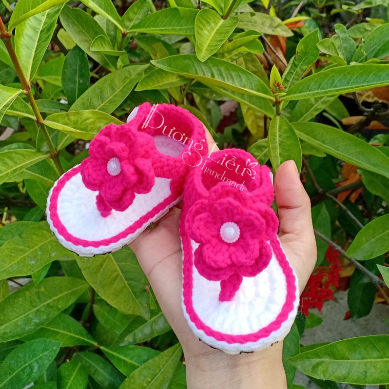 GIày len nơ hoa cho bé từ 1 - 12 tháng - Dương liễu handmade