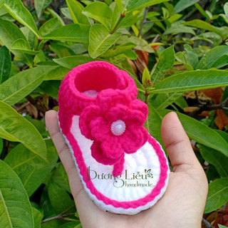 GIày len nơ hoa cho bé từ 1 - 12 tháng - Dương liễu handmade