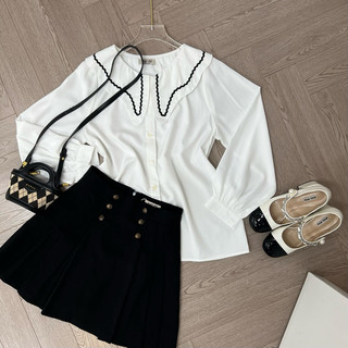 [hatdecloset] Áo sơ mi phối ren cổ tay bồng (SƠ MI NGUYỆT)