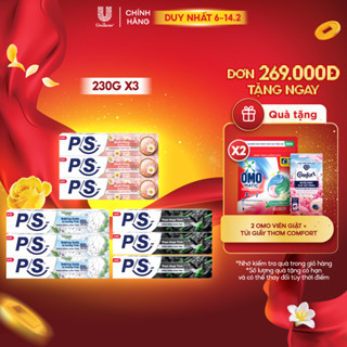 Bộ 3 Kem Đánh Răng P/S Trắng Răng Lành Tính - 100% Kiểm Chứng 230g/ hộp