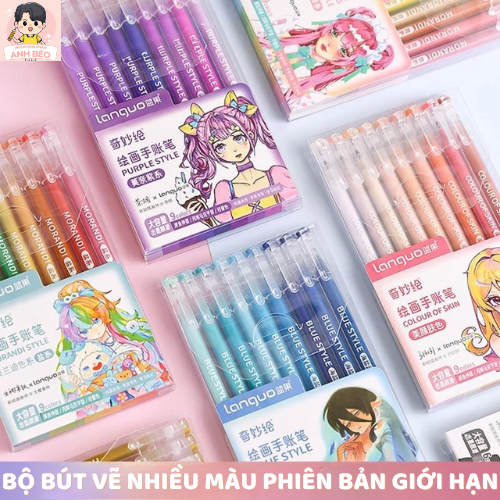 Set 9 Bút Vẽ Nhiều Màu Mực Morandi, Bút Vẽ Ngòi 0.5mm Màu Sắc Tươi Sáng Dùng Để Trang Trí Sổ Tay
