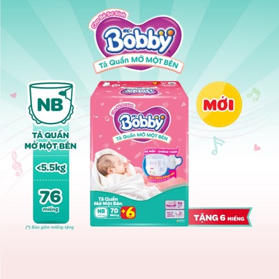 [KOL] Bộ 3 Tã/bỉm quần Mở Một Bên Bobby Đầu Tiên Trên Thế Giới NB70+6/S80/S-M62
