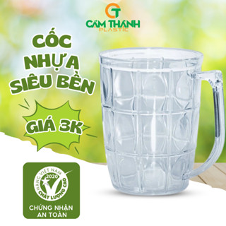 Cốc Uống Nước Nhựa Cẩm Thành Bộ 10 Chiếc, Siêu Bền Siêu Nhẹ, Tiện Dụng, Ly Nhựa Giả Thủy Tinh Uống Bia 350ml 430ml 450ml