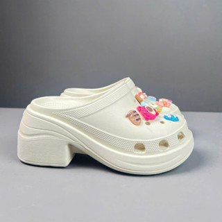 Dép Cross Nữ Đế Đúc Độn 7Cm Chất Eva Siêu Nhẹ Cao Cấp Tặng Kèm 8 Chram Ngẫu Nhiên,Giày Sục Cross Gắn Chram Mẫu Mới