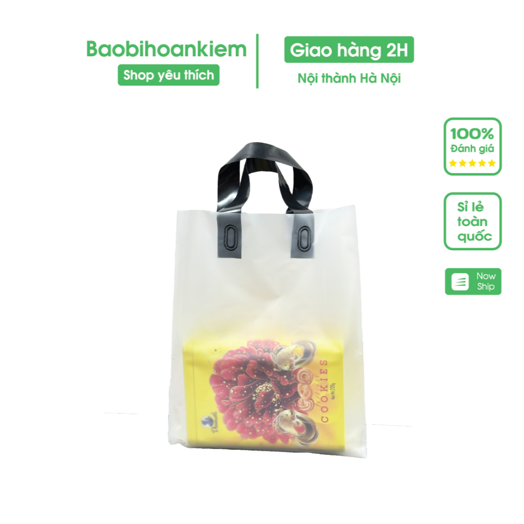 Túi Nilon HD Trong Ép Quai Đen Chuyên Dụng Shop Quần Áo, Chất Liệu HD Nhám Tái Sử Dụng Dễ Dàng