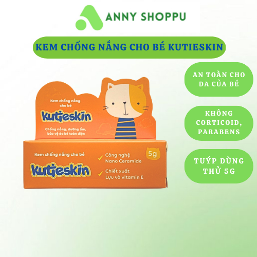 Kutieskin Kem chống nắng kutieskin (TUÝP 5G) Kem chống nắng cho bé từ 6 tháng tuổi, SPF 50 PA++++