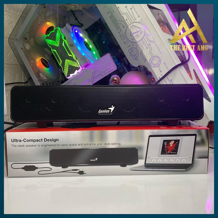 Loa Thanh Soundbar Máy Tính PC Để Bàn Có Dây Chính Hãng GENIUS 100 Âm Thanh Cực Hay Bass Cực Mạnh