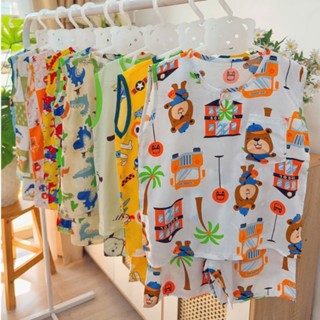 Combo 5 Bộ Quần Áo Tole Lanh Cho Bé Trai từ 7-38kg Đã Trừ Hao Co Rút Mẫu Ngẫu Nhiên