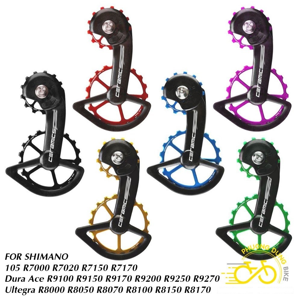 Cần Gạt Đề Carbon Xe Đạp Ceramic.Speed Cho Shimano R7000/7020/7150/7170 R8000/8050/9100/9150 (Vòng bi gốm)