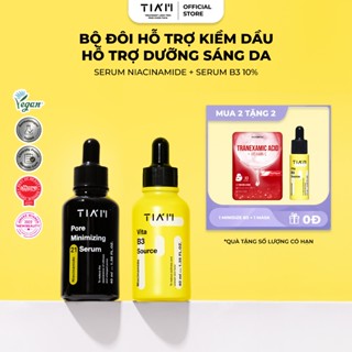Combo 2 Serum Dưỡng Sáng Da Tia'm, Kiềm Dầu, Thu Nhỏ LCL, Ngăn Mụn Tia'm Niacinamide 40ml