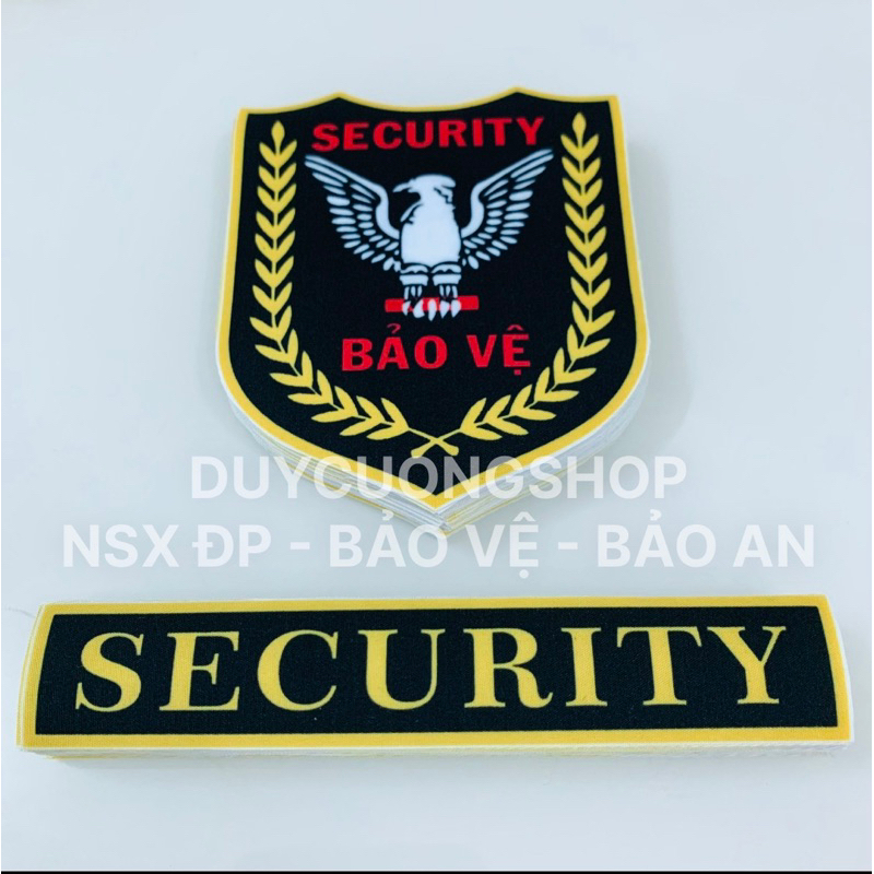 TEM LOGO BẢO VỆ SECURITY (ủi ép nhiệt)