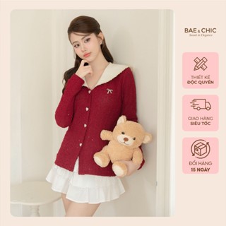 Áo Len Kim Sa Bae Chic Cổ Sen Phối Bèo Tôn Dáng Dễ Phối Đồ AB75