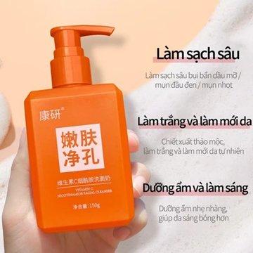 Sữa rửa mặt Vitamin C Niacinamide KANGYAN - Sữa rửa mặt trắng da Niacinamide tinh chất Vitamin C trẻ hóa, mờ thâm sạm