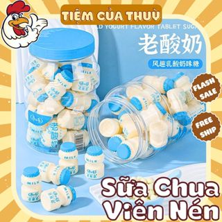 HŨ 30 LỌ Kẹo Sữa Chua Viên Nén MILK Hongkong 2 Vị Sữa Chua - Dâu, đồ ăn vặt nội địa,