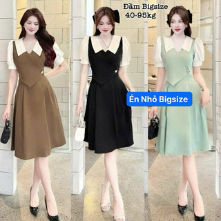 Thời Trang Én Nhỏ Có Bigsize - Đầm Váy Bigsize Nữ Vải Cotton Lạnh Cao Cấp Thiết Kế Đi Dự Tiệc 40-95kg 2166