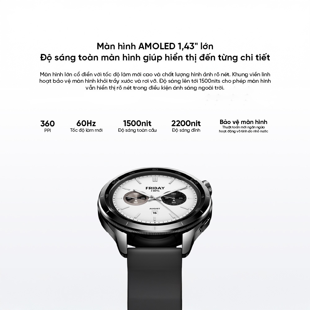 Đồng hồ thông minh Xiaomi Watch S4 - Màn hình AMOLED 1.43 inch - Pin 486mAh hoạt động lên đến 15 ngày | BigBuy360 - bigbuy360.vn
