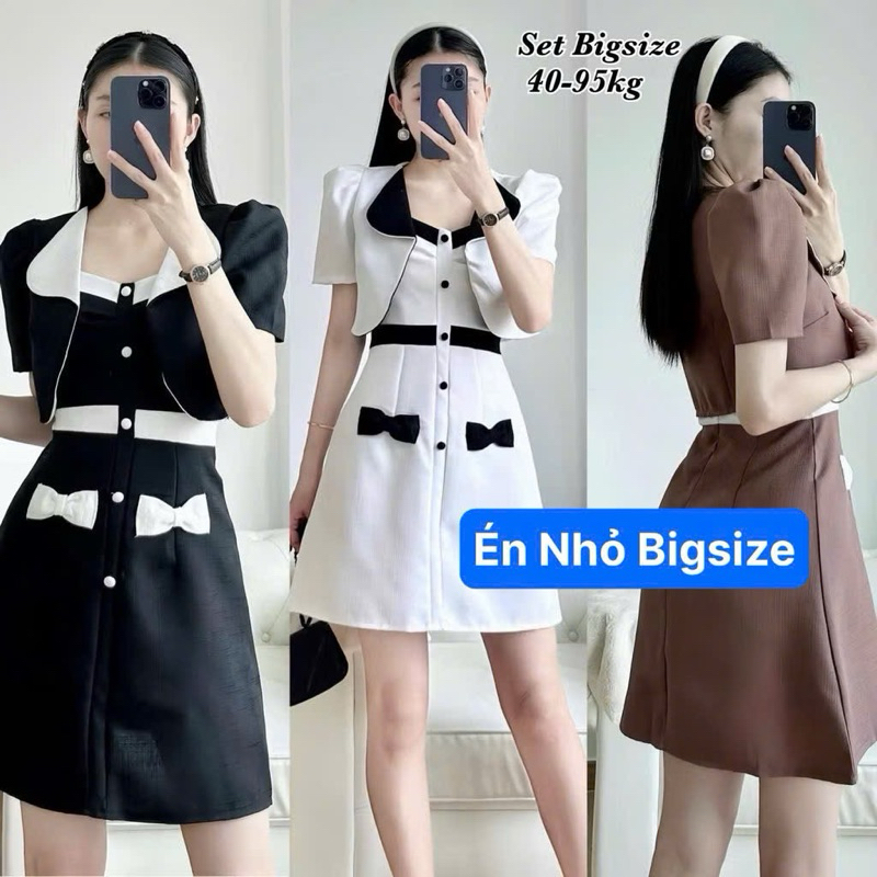Thời Trang Én Nhỏ Có Bigsize - Set Đầm Váy Bigsize 2 Món ( Đầm 2 dây & Áo khoác) Vải Linen Thiết Kế 