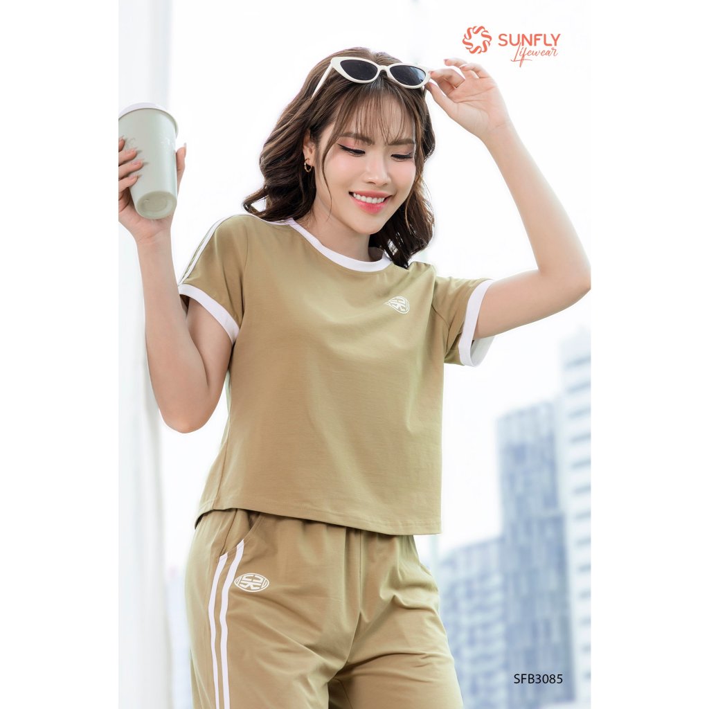 Set đồ nữ cotton compact áo cộc quần dài SFB3085