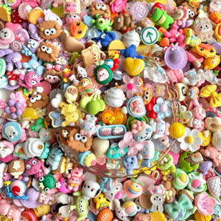 Set 10 Sticker ngẫu nhiên charm phụ kiện trang trí dép sục nhựa cứng hoạt hình