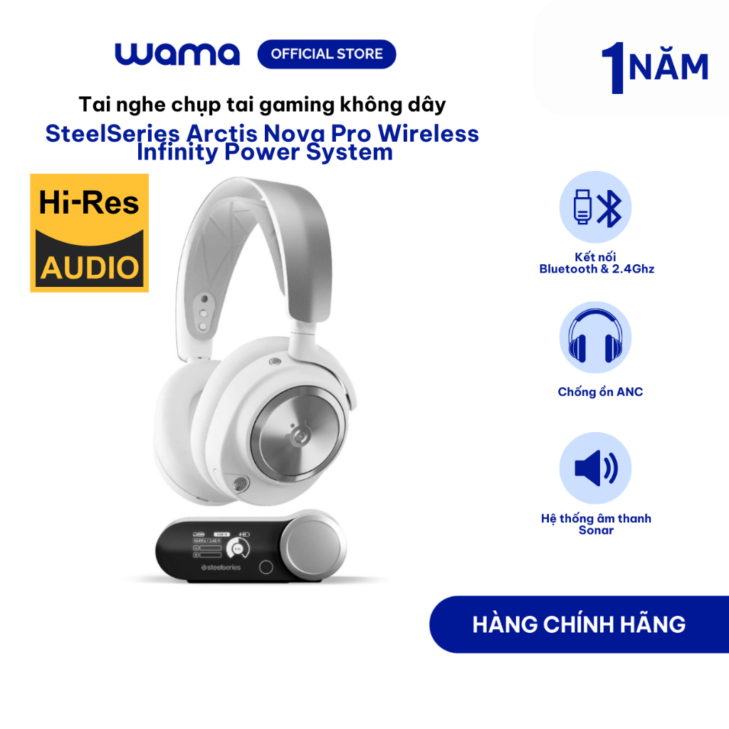Tai nghe chụp tai gaming không dây SteelSeries Arctis Nova Pro Wireless kèm Infinity Power System - 