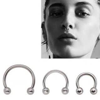   Set 2 chiếc  Khuyên Mũi Septum   Tai   Môi hình chữ C 16G màu Bạc 6mm   8mm   10mm   12mm 