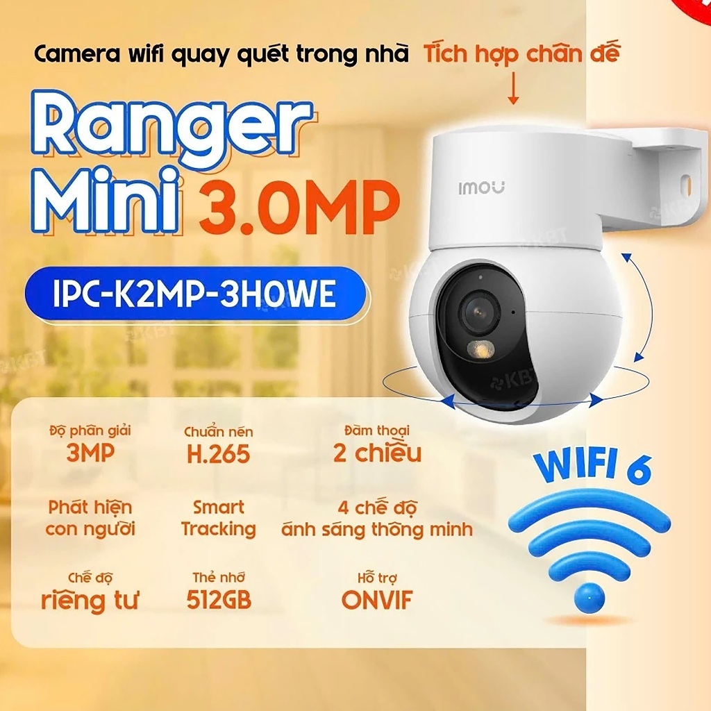 Camera Imou Ranger mini K2MP 5MP (3K) | 3MP (2K) Siêu nét. Màu đêm thông minh, còi hú báo động. | BigBuy360 - bigbuy360.vn