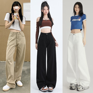 Quần Kaki trơn ống rộng đứng suông  MIAA  dáng suông đứng cạp cao màu, quần jean Kaki đứng suông rộng trơn Lưng Cao