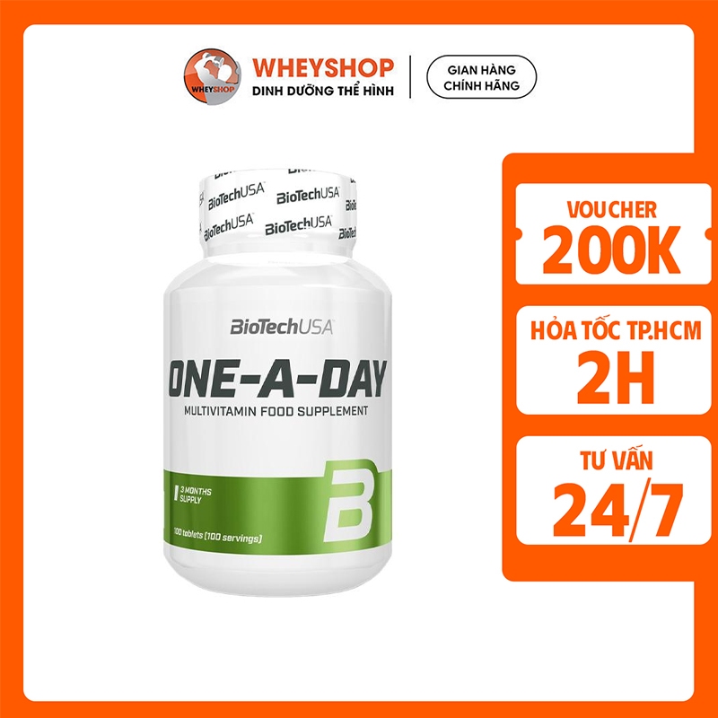 Viên uống bổ sung vitamin tổng hợp BiotechUSA One A Day Multivitamin (100 viên) - WHEYSHOP