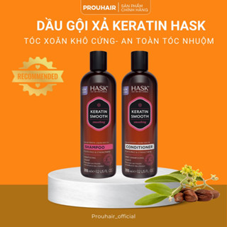 [BILL US]Bộ dầu gội xả HASK KERATIN PROTEIN dành cho mọi loại tóc, an toàn cho màu nhuộm, không chứa Gluten 355ml