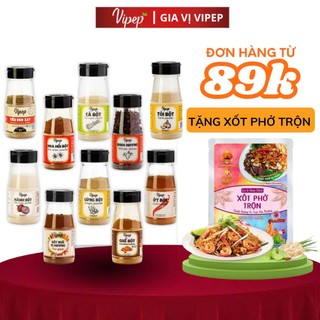Bột Gia Vị Vipep gia vị nấu ăn hành bột, tỏi bột, ớt, ngũ vị hương, tiêu, quế, sả bột, ngò, nghệ
