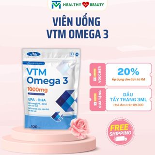 Viên uống dầu cá VTM OMEGA 3 tăng cường thị lực, bảo vệ tim mạch - gói 100 viên