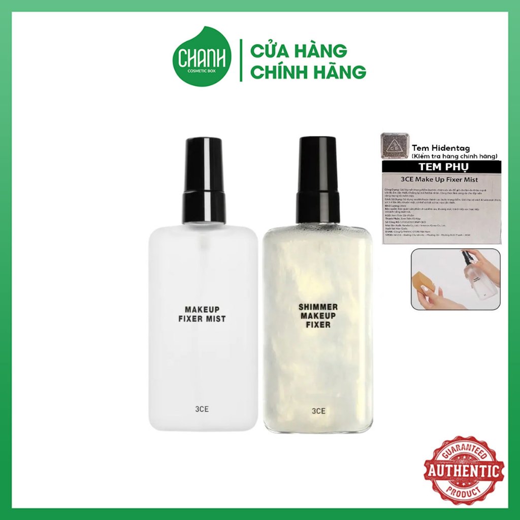 XỊT KHÓA NỀN 3CE MAKEUP FIXER MIST 100ML
