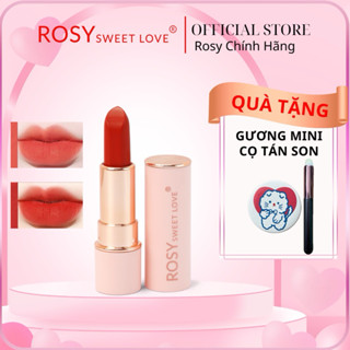 Son Sáp Lì Rosy Sweet Love nhiều màu dạng thỏi chất son mướt 4g