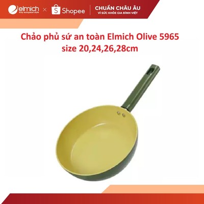 Chảo phủ sứ an toàn Elmich Olive 5965 size 20,24,26,28cm
