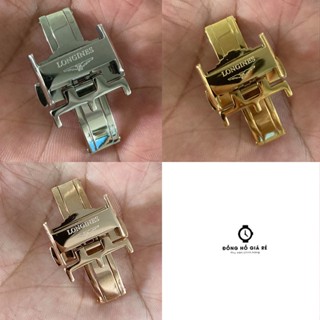 Khóa đồng hồ Longines - Khóa bướm 2 nút bấm có logo cho dây da đồng hồ Longines (011)